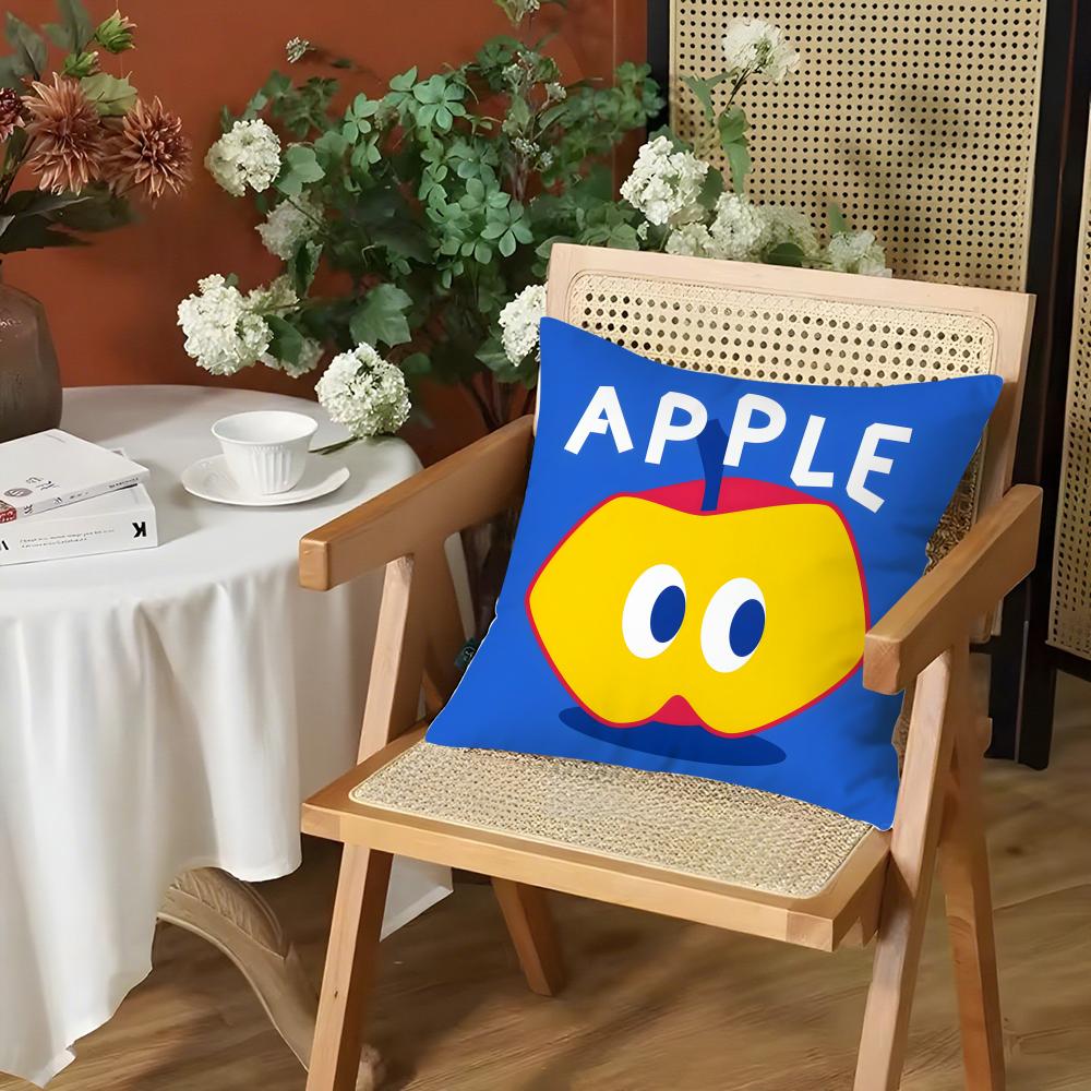Cute Anime Fruit Cushion Cover Silky Short Plush Invisible Zipper Dustproof Sofa Pillow Case for Home Decor