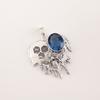 Natural London Blue Topaz Gemstone 925 Sterling Silver Handcrafted Pendant 1.49" CP-28-3