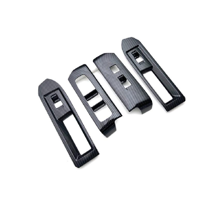 LHD Carbon Fiber Window Lift Switch Frame Cover Trim For 2024-2025 Toyota Tacoma