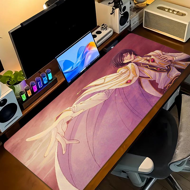 Code Geass Lelouch Emperor Outfit Anime Large Mouse Pad, Purple Gradient Background Gaming Desk Mat
