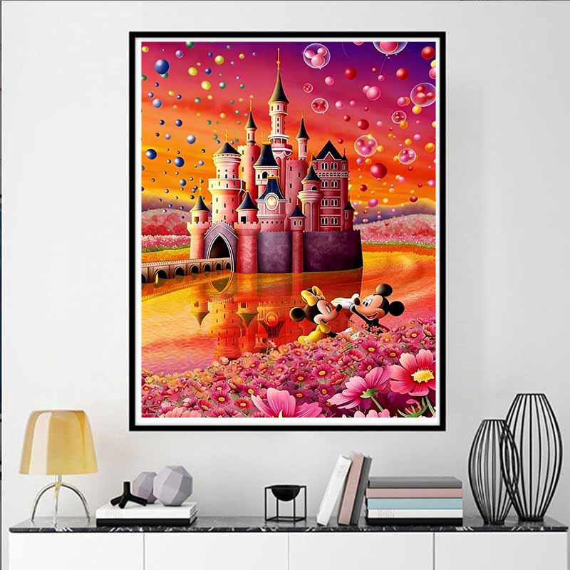 Disney 5D DIY Diamond Painting Fairytalelike Disney themed Illustrations Full round Diamond Mosaic Cartoon Cross-stitch Art for Home Decoration
