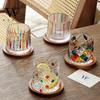 WOOCH Wedding Gift Set, Painted Rotating Glass Cups, High-Quality Pair of Cups In Gift Box, Birthday And Housewarming Gift