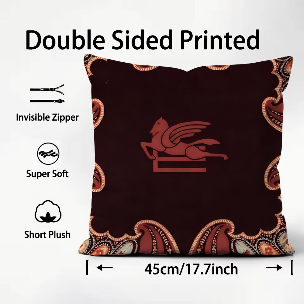 EETRO Logo Cushion Cover Plush Fabric Soft DoubleSided Printed Sofa Warm Winter Home Child Gift Pillow Case