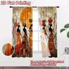 2D flat printing 2pcs Curtain Curtains African Women Carrying Pots Digital Printed Polyester Drapes Family Party for Holiday