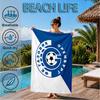 Soccer Club Emblem Design Printed Microfiber Beach Towel, Soft And Absorbent, Quick-Dry, Ideal for Summer Travel, Beach Essential, Swimming Pool