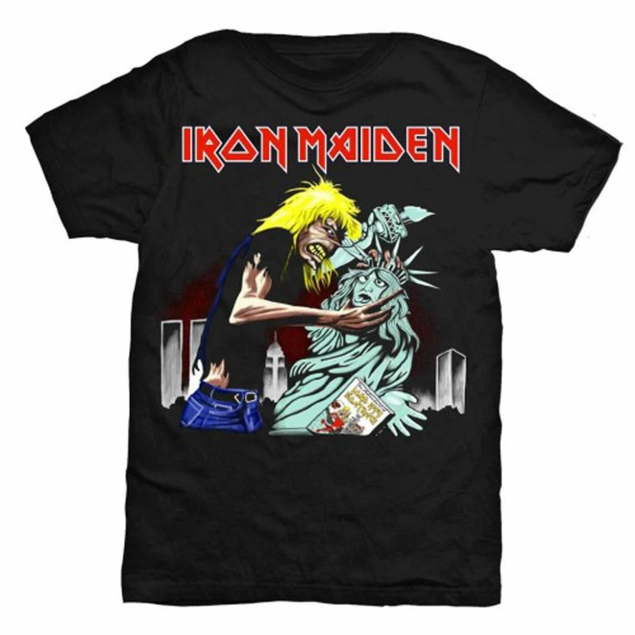Official Iron Maiden New York Mens Black 100% Cotton T-shirt Mens Tees Top Iron Maiden Tee S разноцветный
