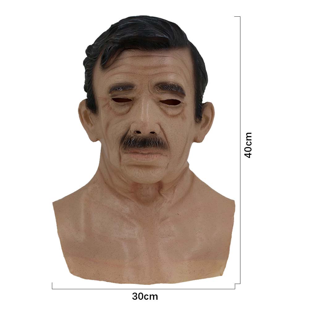 Masca de față realistă din latex Halloween Cosplay Costum Bătrân Deghizare Rochie de gală