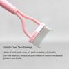 Stainless Steel Eyelash Comb & Eyebrow Brush - Oval Nylon Bristles, Dense Teeth for False Lashes & Natural Brows, All Light Beige Types