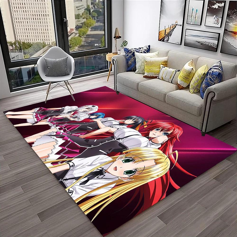 High School DxD Sexy Girl Cartoon 3D Carpet Rug for Home Living Room Bedroom Sofa Doormat Decor,kids Area Rug Non-slip Floor Mat