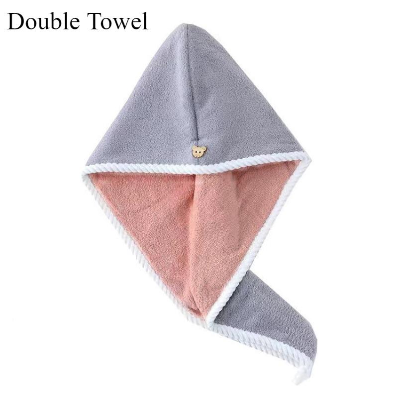 1pc Ultra-Absorbent Microfiber Hair Towel - Double-Layered, Quick-Dry Design - Ideal for Shower, Gym & Spa Use