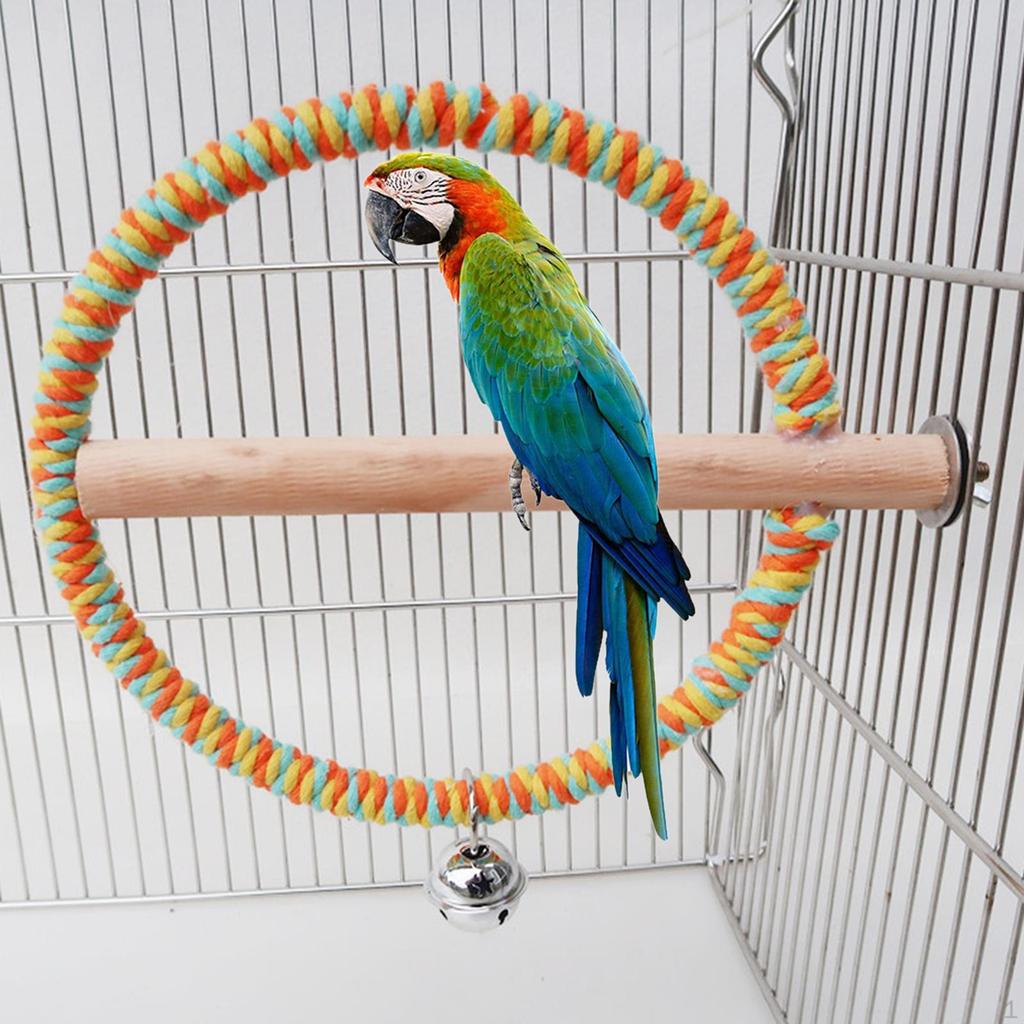 Natural wooden bird Perch Stand Parakeet Budgie Chicken Standing Training Hanging Toy