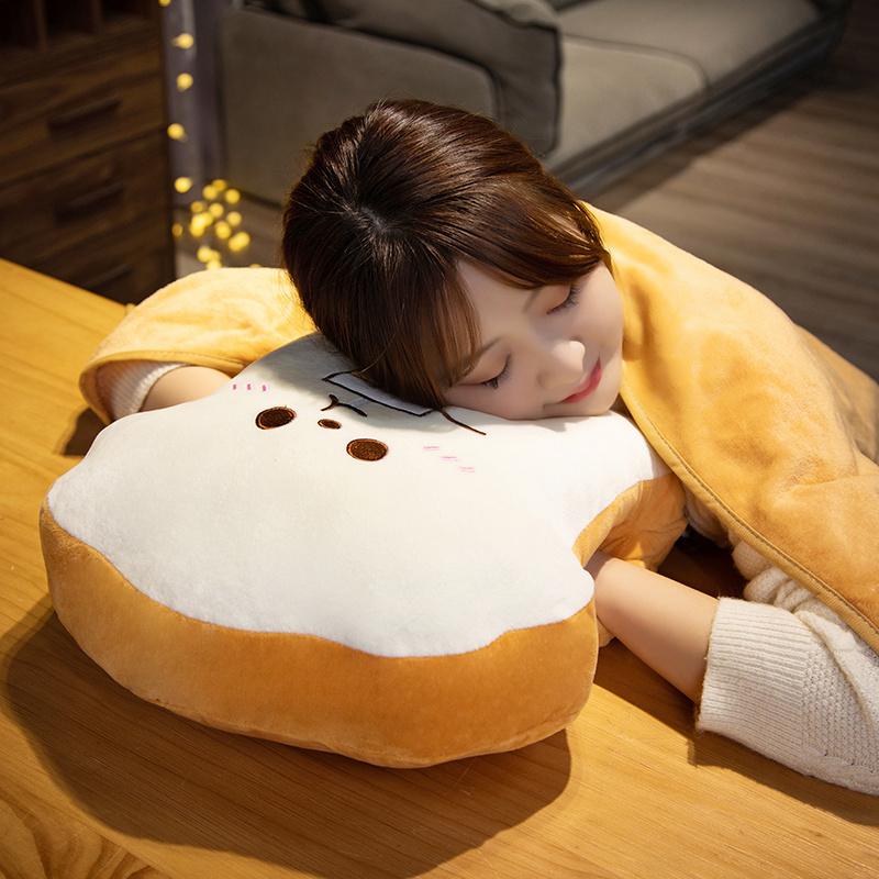 Soft Toast Bread Plush Stuffed Toy Doll Pillow Warm Blanket Sofa Bed Decor Cushion Cute Baby Kid Girlfriend Sleeping Gift
