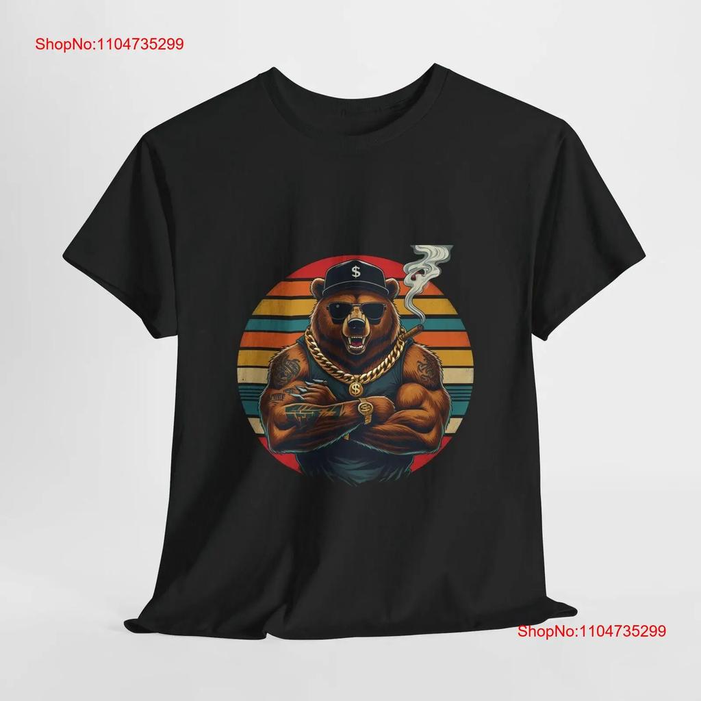 Retro Grizzly Bear T Shirt Unique Wildlife Vintage Graphic Versatile Breathable Soft Stylish Casual Slightly Fashion