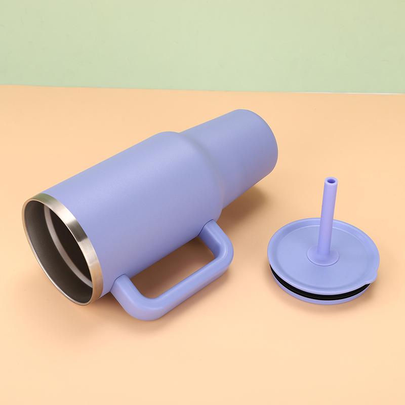 

32ozVacuum Insulated Car Mug For Double Wall Thermal Iced Travel Cup And Tumbler Straw Lid Stainless Steel фиолетовый