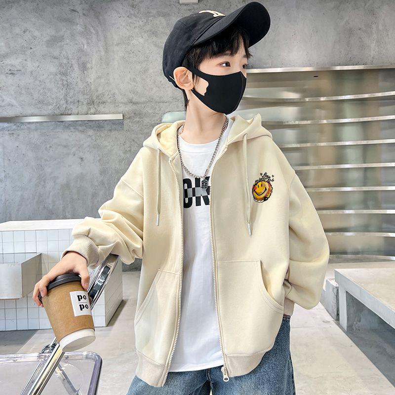 Giacca Cardigan con Cappuccio Foderata in Pile da Ragazzo - Stile Baseball Autunno/Inverno 2025