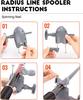 Hikeen Fishing Line Fishing Line Recycler for Spinning and Casting Adjustable Easy Installation Winder, High-Speed Reels, Fish-Shaped Design, (Gray)