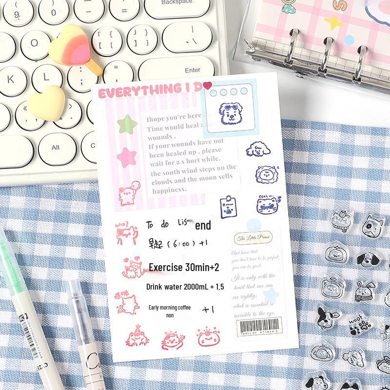 Adorable Cartoon Transparent Stamps for Kids' DIY Journals
