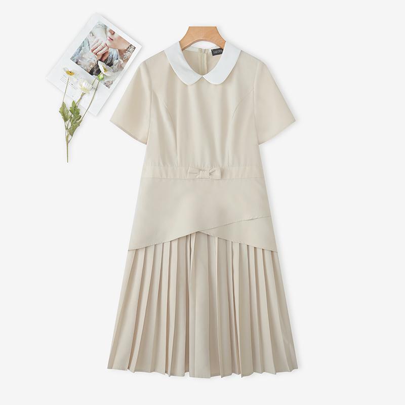 

ZANZEA Женское повседневное летнее платье с коротким рукавом и кукольным воротником S хаки