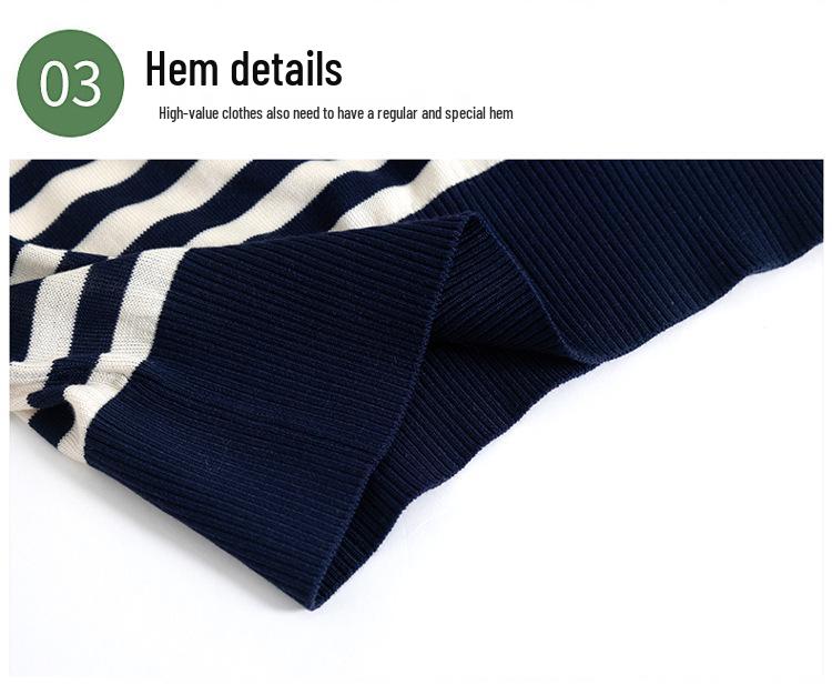 Elegant Ice Silk Striped T-Shirt for Middle-Aged Women - Summer 2026 Edition