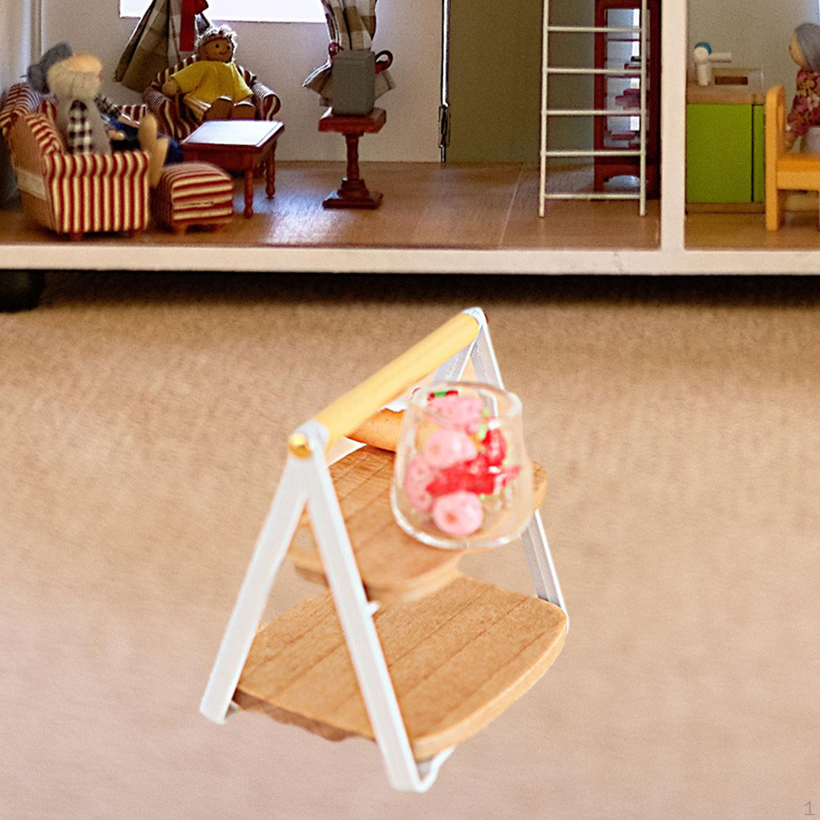 

Fruit Shelf Dollhouse Accessories Bread Rack Miniature Pretend Display Storage for 1/8