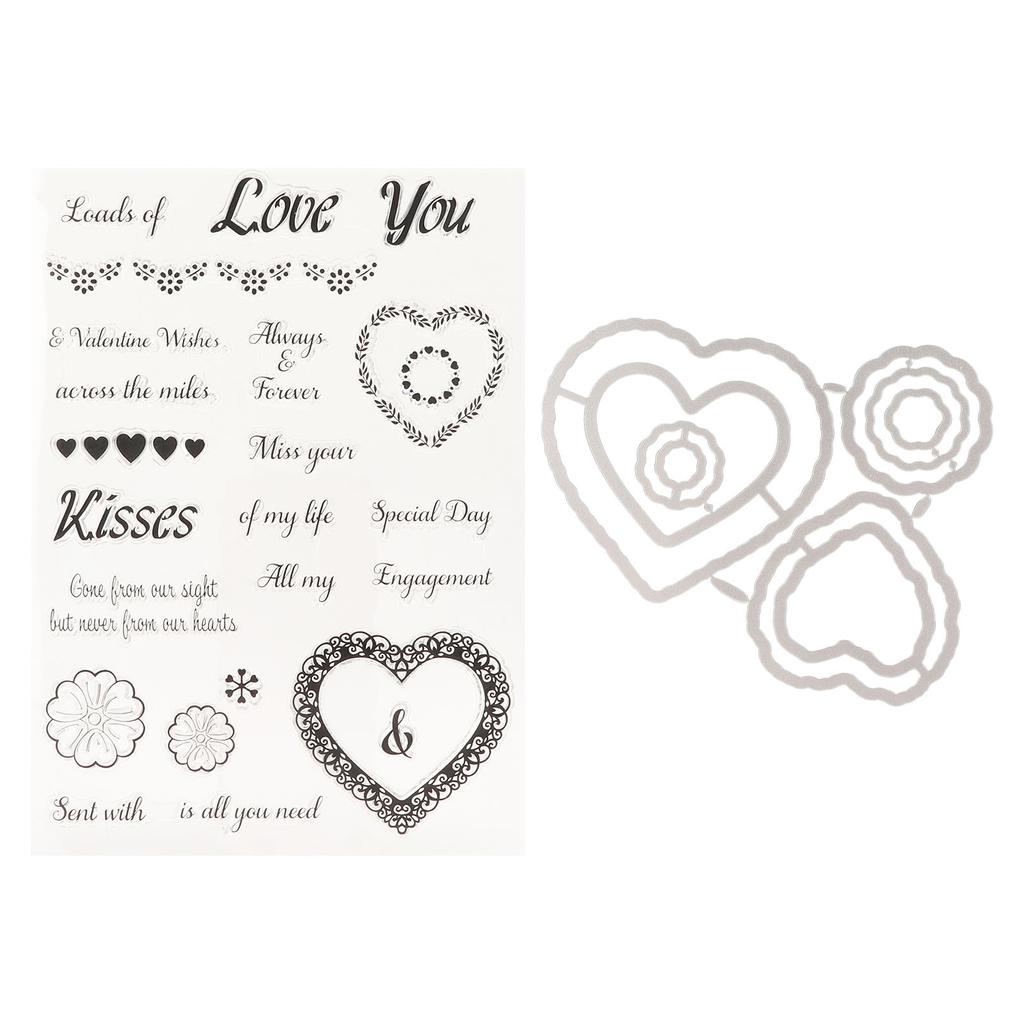 Klarsichtstempel mit Stanzform-Kombination, recycelbar, klarer Abdruck, Kartenherstellungsstempel für Scrapbook