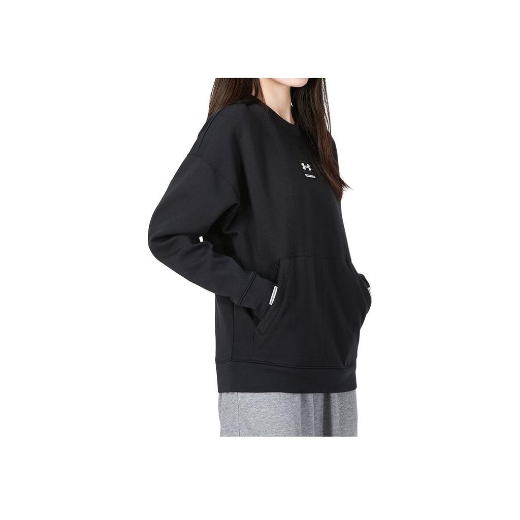 Under Armour Solid Knit Crew Neck Sports Sweatshirt Women sweatshirts Black 1374118-001