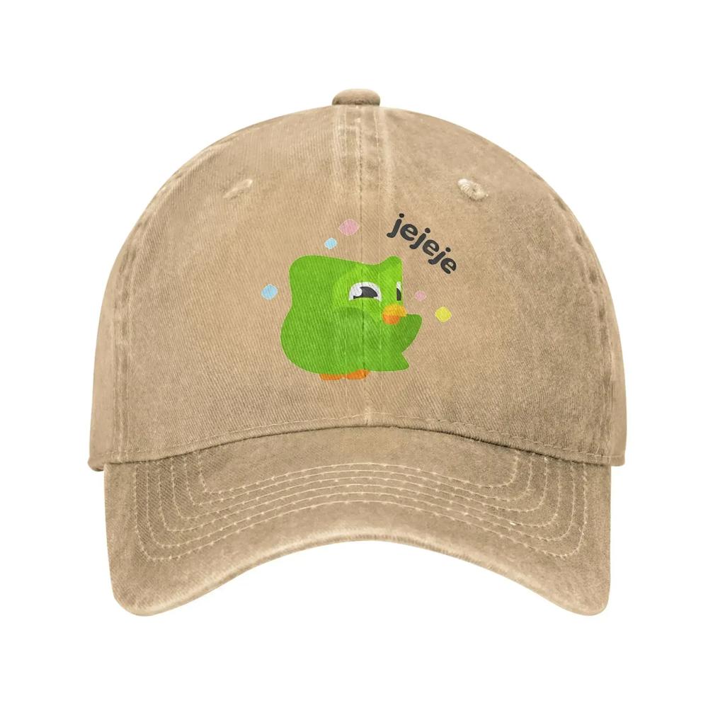 Washed Baseball Cap Duolingo Owl Duo Summer Trucker Hat For Men Women  Y2k Funny Tennis Skate Sun Baseball Caps