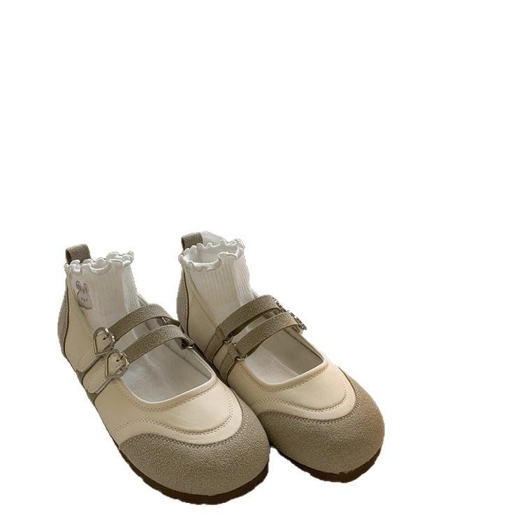 French shallow mouth flat-soled single shoes spring new comfortable soft-soled retro Mary Jane shoes