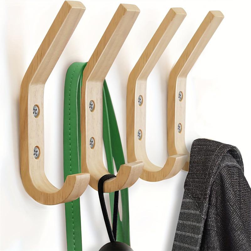 Creative Wooden Hooks, Entrance Clothes Hooks, Wall Mounted Clothes Rack Behind Doors, Wooden Hooks, Storage In Autumn And Winter