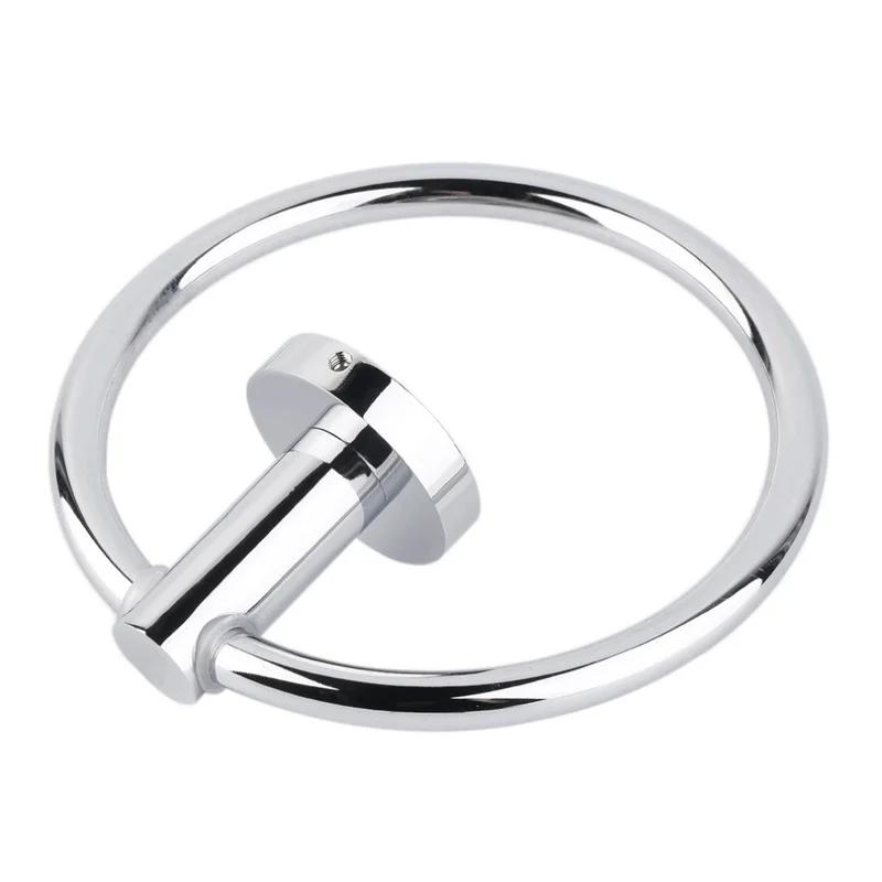 Stainless Steel Towel Ring Bathroom Round Wall-mounted Towel Household Rack Hanger LS