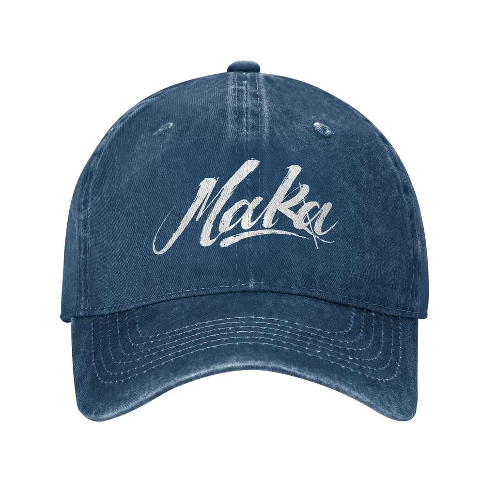 MAKA Aual Rapper Printed Cap For Unisex Cotton White Logo Letter Trucker Hat Daily Wear Baseball Cap Adjustable