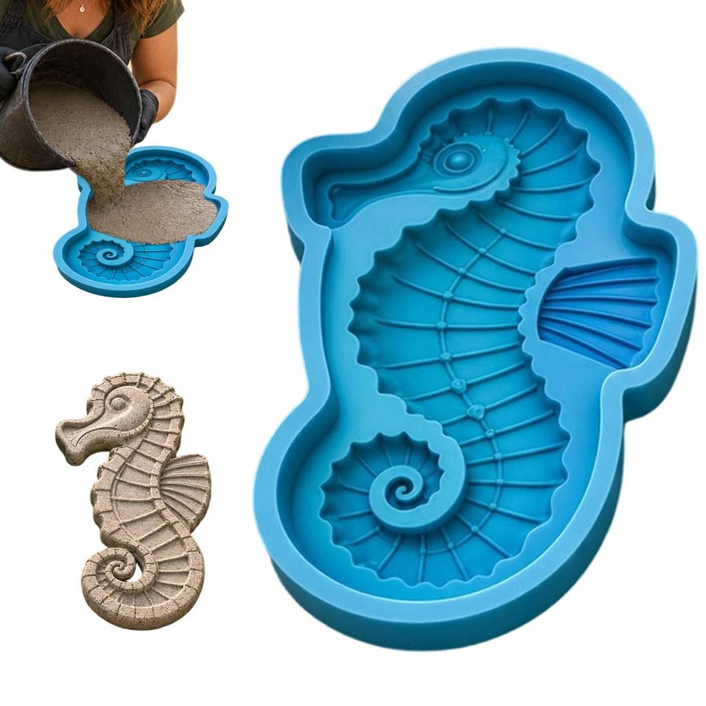 Reusable Ocean Themed Garden Art Mold 15.7" Silicone DIY Sea Theme Mould Decoration Concrete Stepping Stone Molds