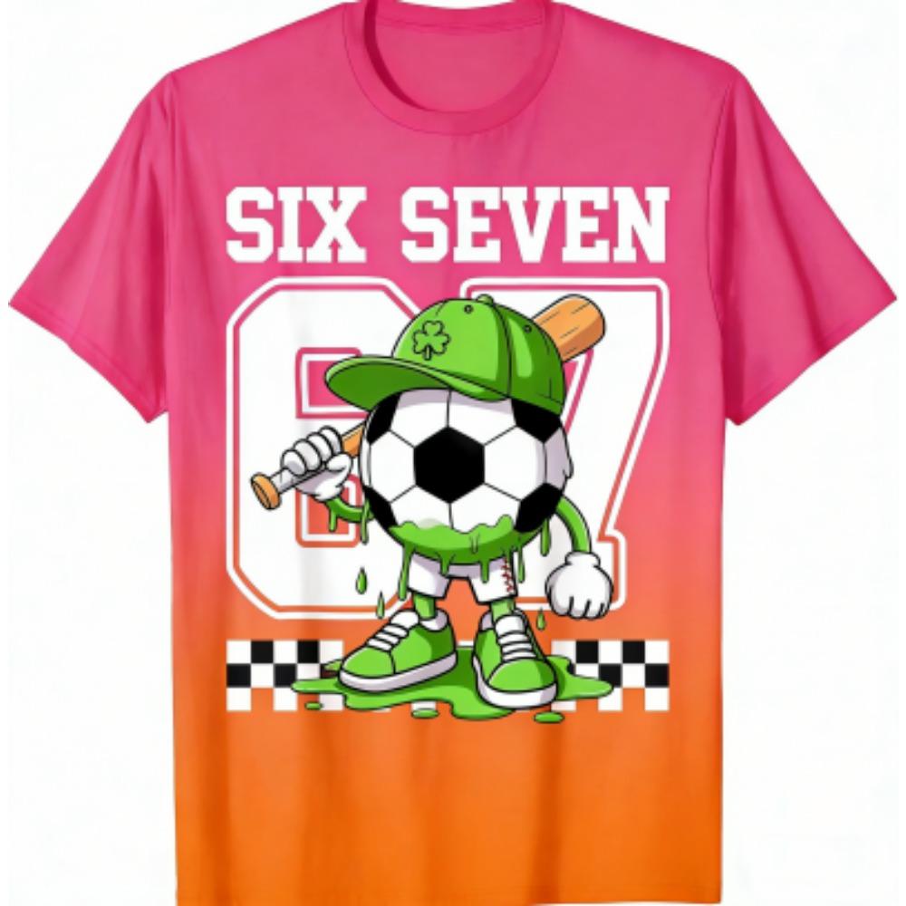 Kids T-Shirt Funny 67 Six Seven Print Boy and Girl Tees Top Summer Short Sleeve O Neck Casual Outdoor Kids Clothing