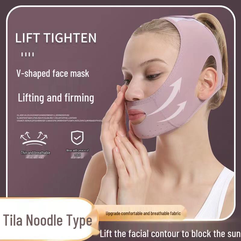 Purple Hyaluronic Acid V-Face Slimming Mask for Lifting and Nasolabial Fold Reduction Regular Jacquard