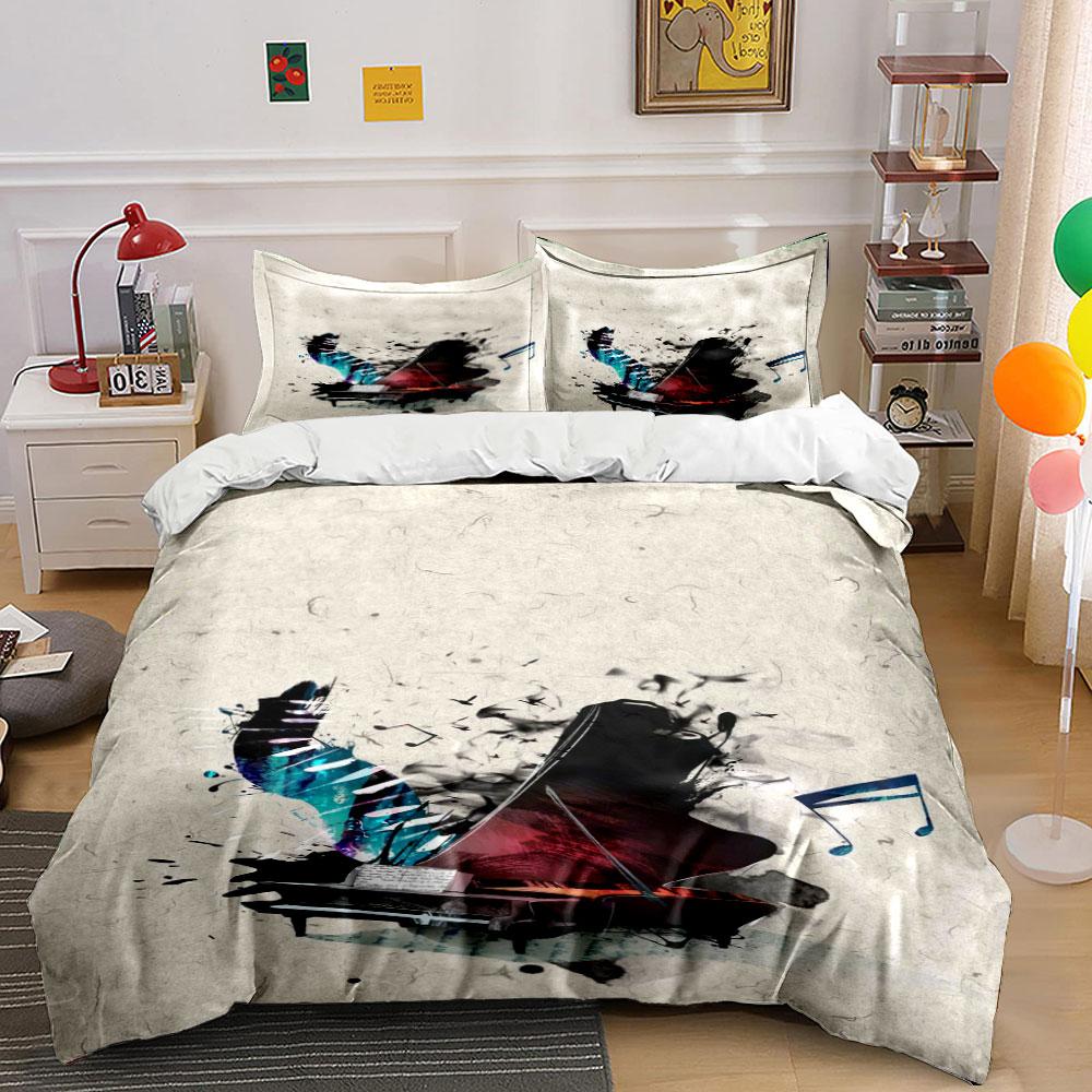 Abstract piano and musician. Bedding sets Duvet cover sets Duvet covers Pillowcases(1 * Duvet Cover 2 * Pillowcases without duvet insert)