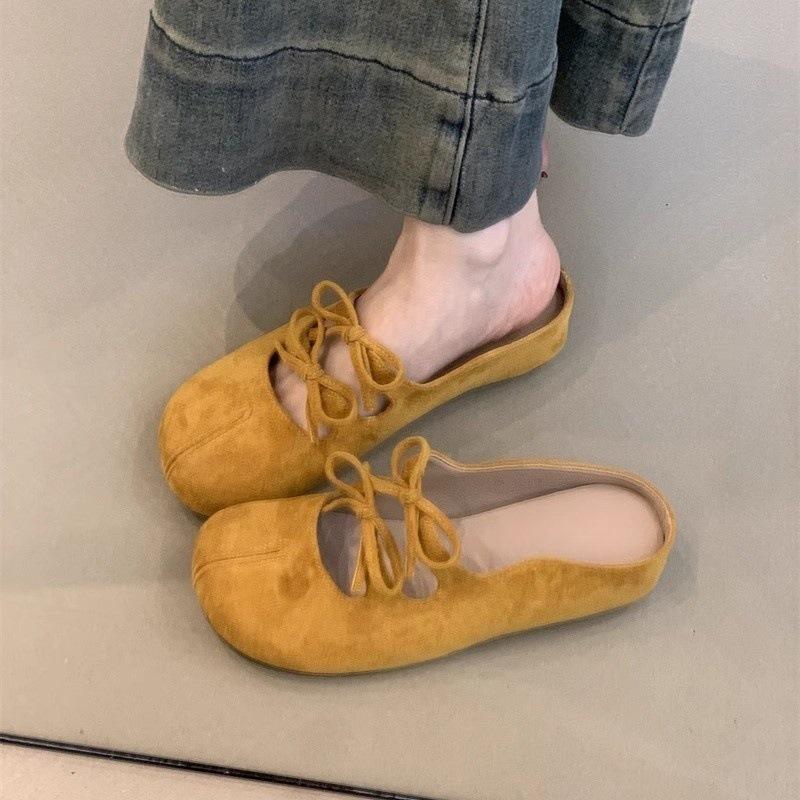 

Нежные сказочные туфли-полусапожки с бантом из замши, весна 2025, французские милые туфли с круглым носком на толстой подошве для улицы 40 жёлтый