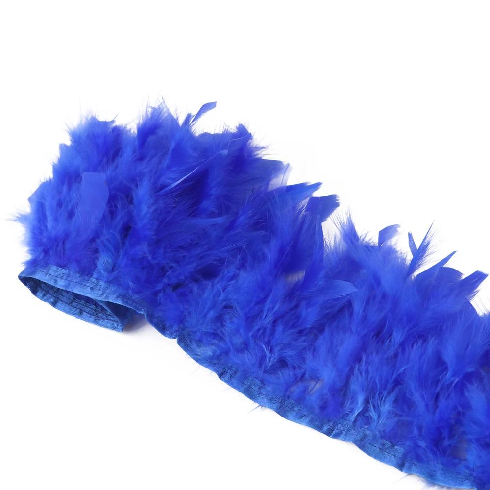 1Meters Natural Turkey Feathers Trim Height 10-15Cm Wedding Clothing Dress Decoration Diy Feather Ribbon Sewing Crafts