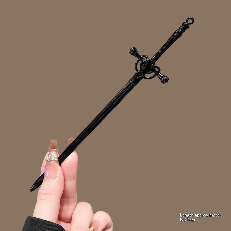 DIY Creative Chinese Style Hairpin Punk Sword Shape Hair Fork Fashion Hair Accessory for Women Cosplay Hanfu Party Wear