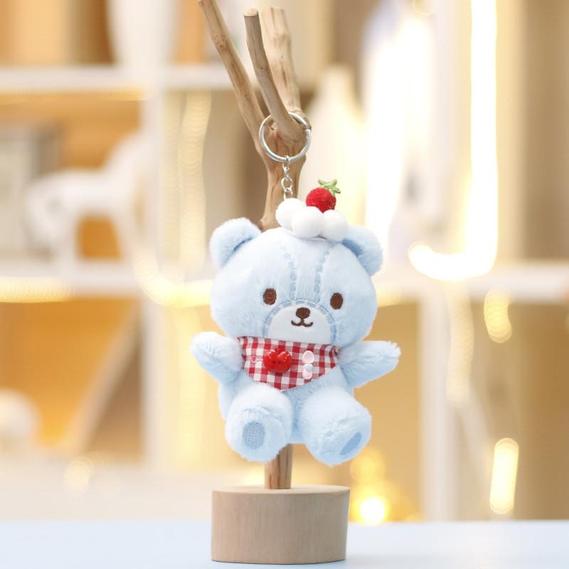 Cute Bear Plush Keychain With Soft Short Pile For Bags And Kids Decor