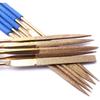 ATOPLEE Mini Diamond Needle File Set,10pcs 3x140mm Titanium Coated Diamond Files for Metal Glass Wood Stone Jewelry, Includes Round,Half