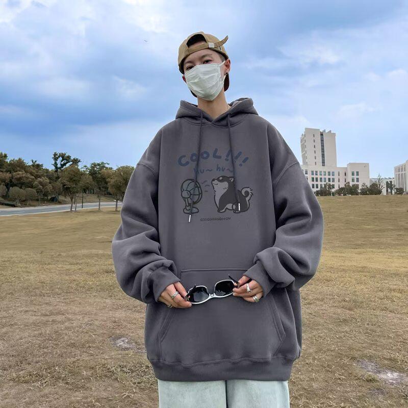 Men's Loose-Fit Printed Pullover Hoodie - Spring & Autumn Fashion