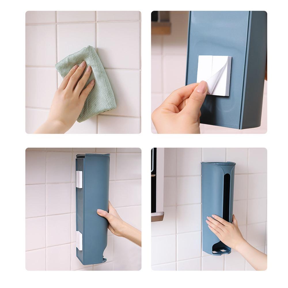 Hole Free Trash Bag Organizer Space Saving Plastic Bag Holder Garbage Bag Dispenser  Kitchen