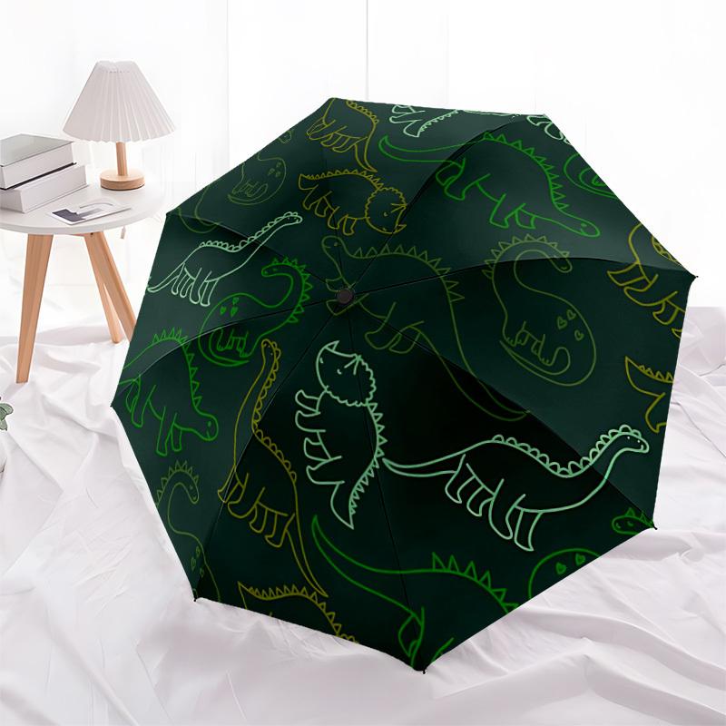 1pc Dino Pattern Automatic Open/close, All-Season Portable Folding Umbrella, Travel, Everyday, Formal Events - Compact Luxury Parasol, Outdoor Accesso