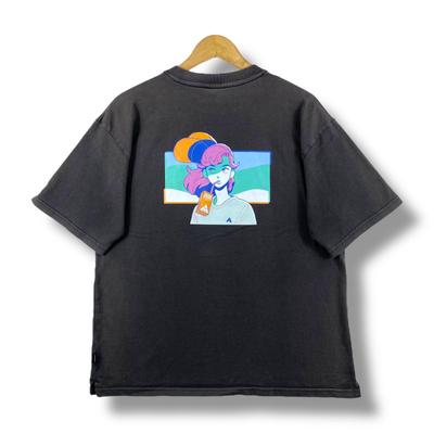 AIRWALK Japanese Anime Graphic Faded Tee Shirt Large Size