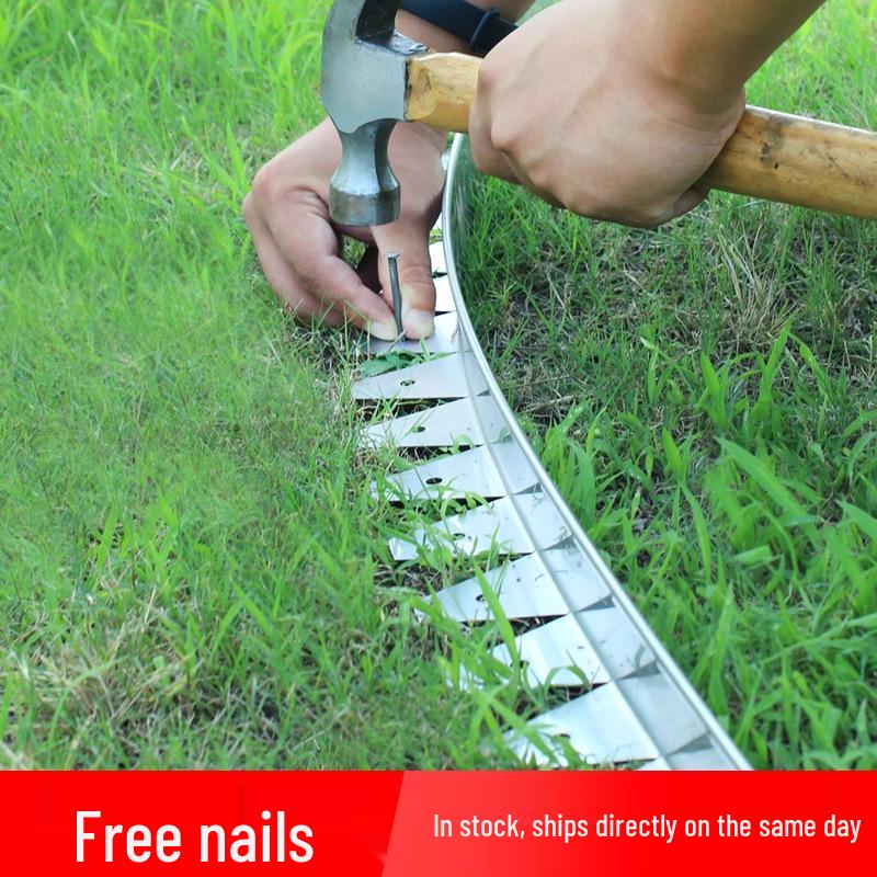 Arc-Shaped Stainless Steel Lawn Edging Strip for Garden and Flower Bed