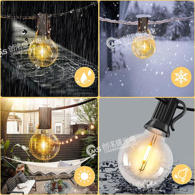 

G40 Waterproof Outdoor LED String Lights for Holiday & Courtyard Decor 230V UK 25FT 12 Bulbs (2700K Warm White)