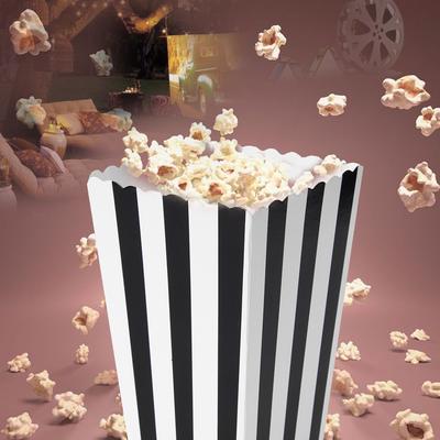 10ks Krabiček na popcorn Barevné cikcakové pruhy Pevná papírová krabička Pop Corn Cukrovinky Svačina Dárkové sáčky Svatba Narozeninová oslava Dekorace