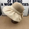 French Pearl Chiffon Big Brim Straw Hat Women's Summer Sunscreen Sun Hat Gentle Wind Bow Bucket Hat New