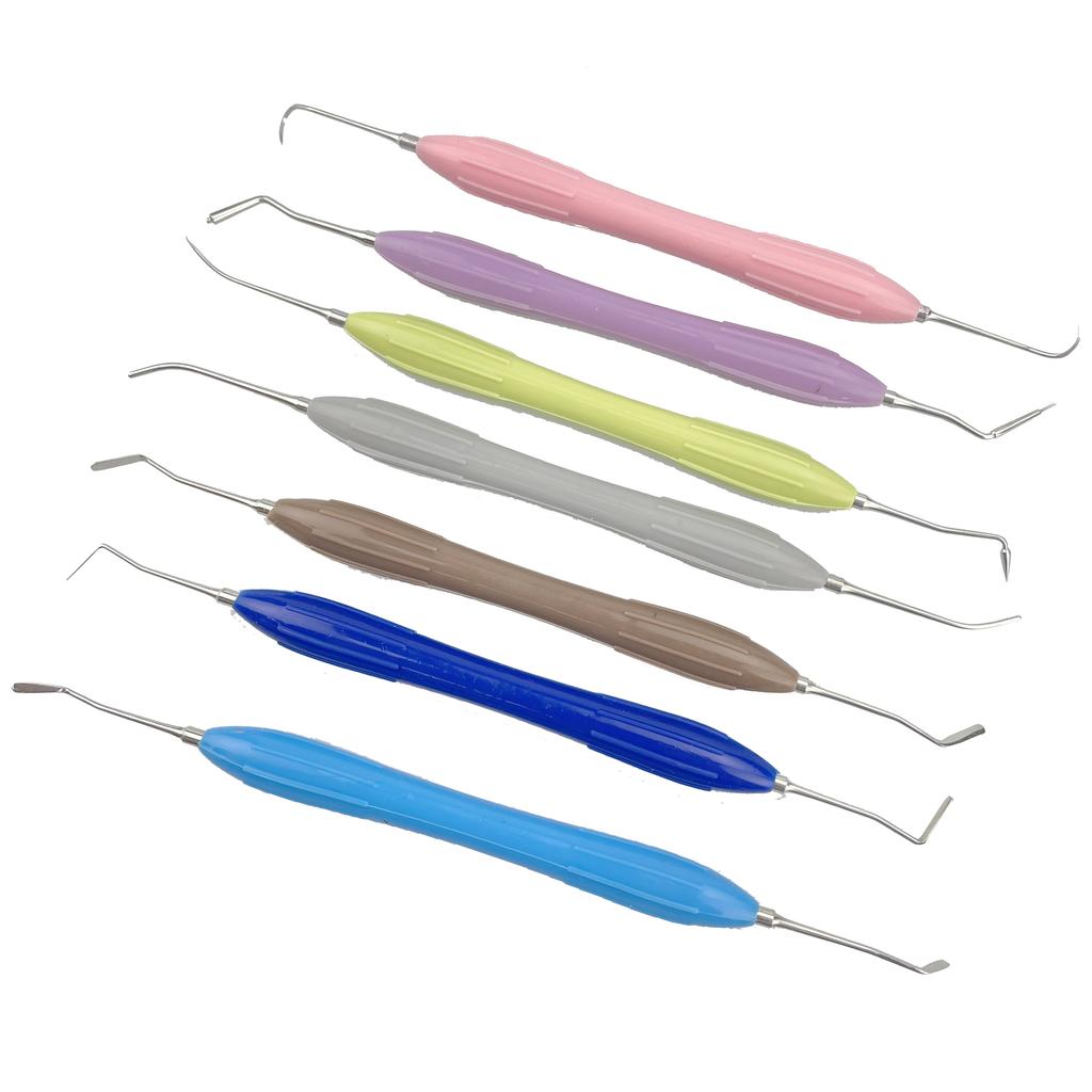 Dental Double Ended Stainless Steel Resin Filler Set Composite Resin Filling Spatula Silicone Handle Dental 3