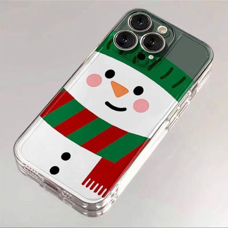 Capa de Celular Desenho de Boneco de Neve de Natal Para iPhone 16 15 11 12 14 13 Pro Max Mini XS Max XR SE 7 8 Plus Capas de Silicone Macio
